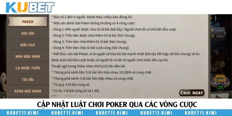 Luật chơi chi tiết từ A-Z qua 6 vòng cược